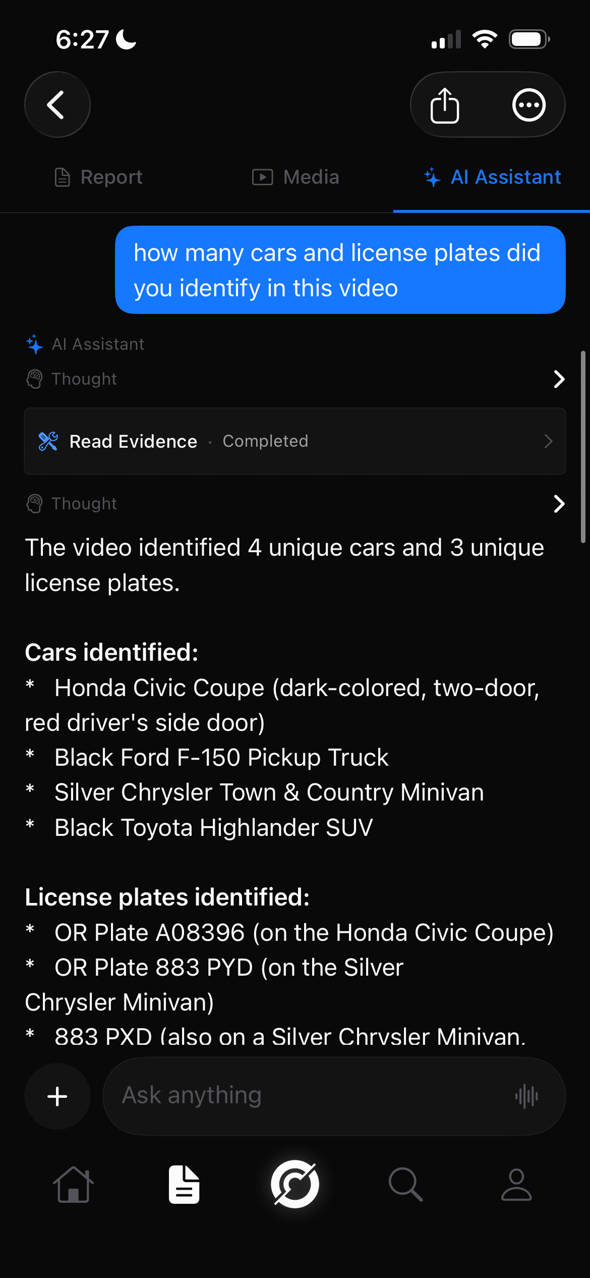 Code Four Flash mobile workflow screen 2