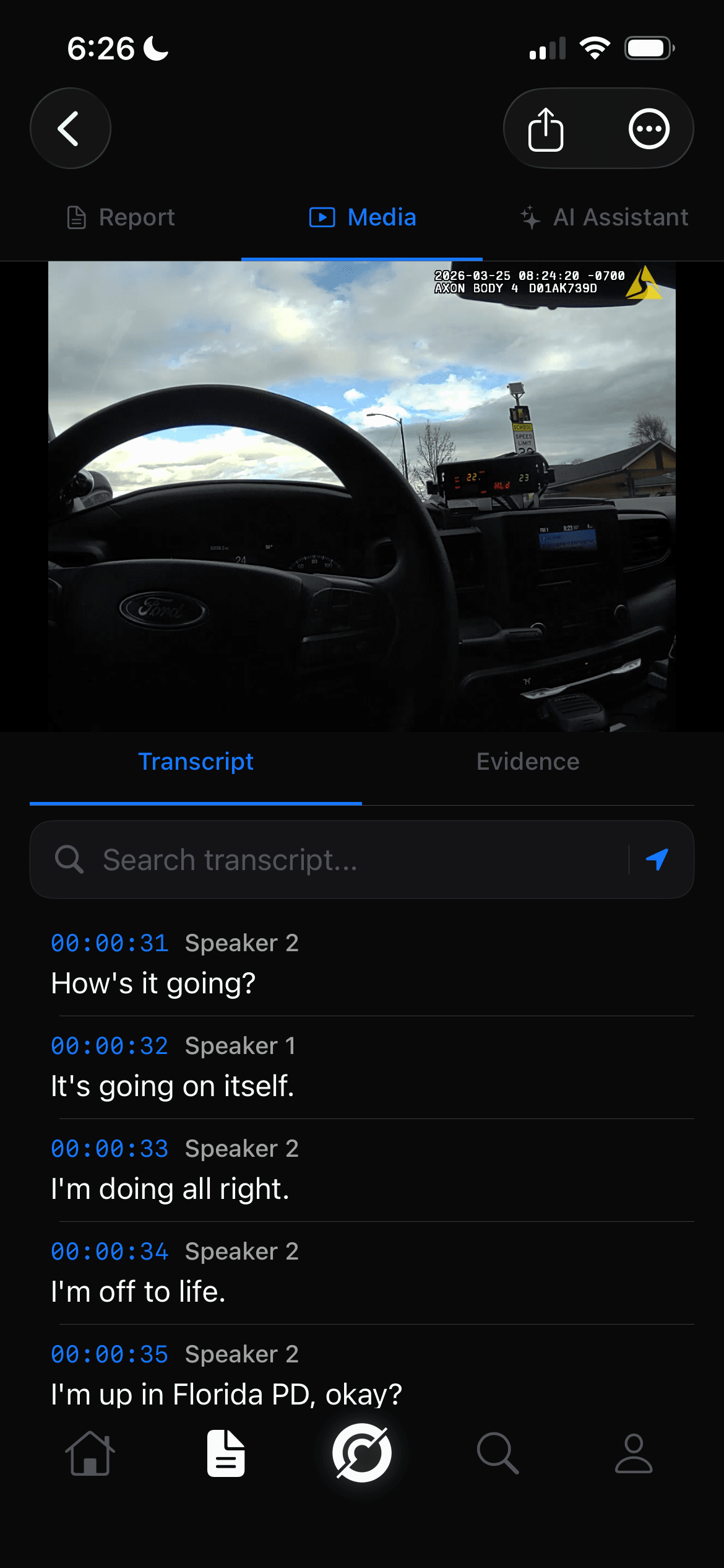 Code Four Flash mobile workflow screen 3